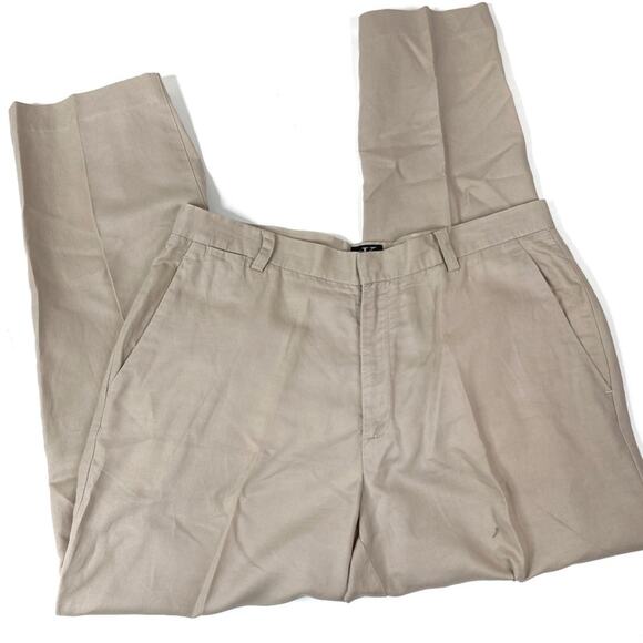 Calvin Klein | Tan Linen Blend Straight Leg Pants 34Wx30L - Picture 1 of 7